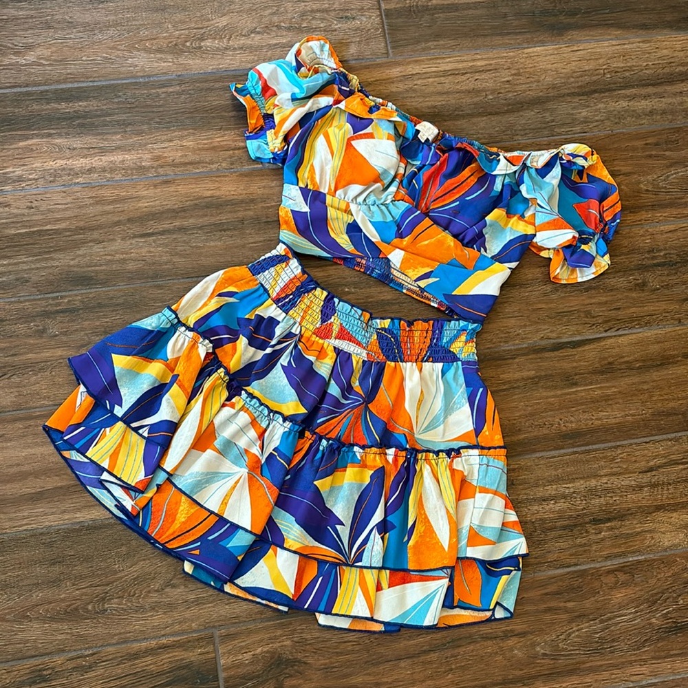 NWOT Love & Piece Off-Shoulder Ruffle Set
